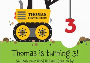 Construction Birthday Party Invites Crane Construction Truck Birthday Party Invitation by