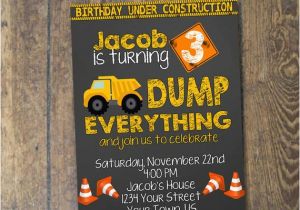 Construction Birthday Party Invites Items Similar to Construction Birthday Invitation Dump