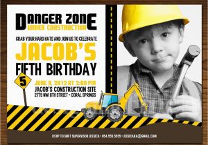Construction Invites Birthday Party Construction Birthday Invitation Photo Card Customizable