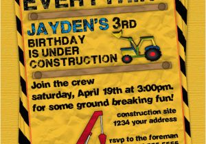 Construction Invites Birthday Party Construction Birthday Party Invitation Invite