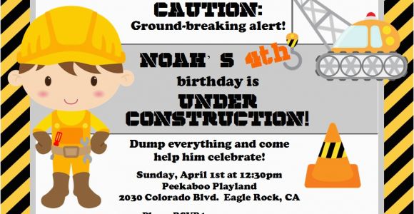 Construction Invites Birthday Party Under Construction Party Lynlee 39 S