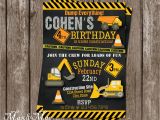 Construction theme Birthday Invitations Construction Birthday Party Invitation Construction Birthday