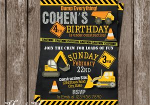 Construction theme Birthday Invitations Construction Birthday Party Invitation Construction Birthday