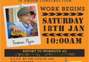 Construction theme Birthday Invitations Construction Truck Boy 39 S Birthday Party theme Spaceships