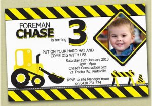 Construction themed Birthday Party Invitations Construction themed Birthday Invitations You Print