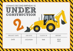 Construction themed Birthday Party Invitations Construction themed Birthday Party Free Printables