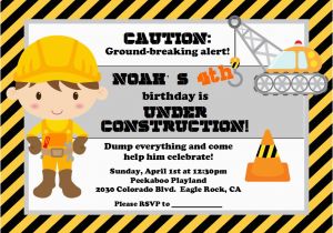 Construction themed Birthday Party Invitations Under Construction Party Lynlee 39 S