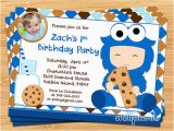 Cookie Monster 1st Birthday Invitations Cookie Monster 1st Birthday Party Invitation