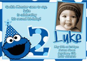 Cookie Monster 1st Birthday Invitations Cookie Monster Birthday Invitations Cookie Monster 2nd