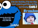 Cookie Monster 1st Birthday Invitations Cookie Monster Birthday Invitations Digital Printable File