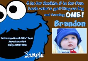 Cookie Monster 1st Birthday Invitations Cookie Monster Birthday Invitations Digital Printable File