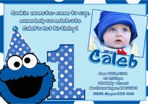Cookie Monster 1st Birthday Invitations Cookie Monster Birthday Invitations Diy Digital Printable