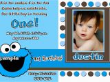 Cookie Monster 1st Birthday Invitations Cookie Monster Birthday Invitations