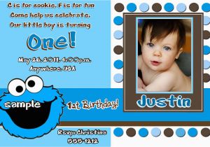 Cookie Monster 1st Birthday Invitations Cookie Monster Birthday Invitations