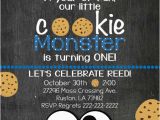 Cookie Monster 1st Birthday Invitations Cookie Monster Birthday Invite Cookie Monster Invitation