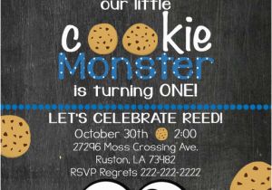 Cookie Monster 1st Birthday Invitations Cookie Monster Birthday Invite Cookie Monster Invitation
