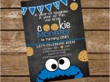 Cookie Monster 1st Birthday Invitations Cookie Monster Birthday Invite Cookie Monster Invitation