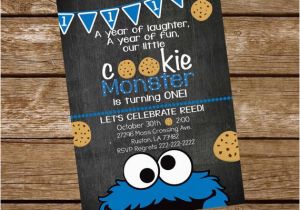 Cookie Monster 1st Birthday Invitations Cookie Monster Birthday Invite Cookie Monster Invitation