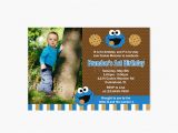 Cookie Monster 1st Birthday Invitations Cookie Monster Birthday Party Invitation Cookie Monster