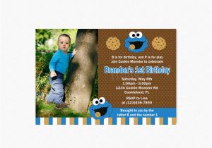Cookie Monster 1st Birthday Invitations Cookie Monster Birthday Party Invitation Cookie Monster