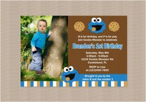 Cookie Monster 1st Birthday Invitations Cookie Monster Birthday Party Invitation Printable by