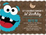 Cookie Monster 1st Birthday Invitations Cookie Monster Photo First Birthday Invitation First