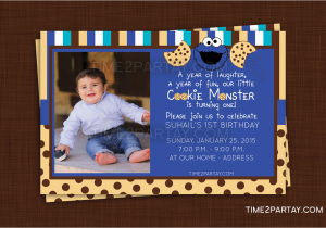Cookie Monster 1st Birthday Invitations Cookie Monster themed 1st Birthday Time2partay Com