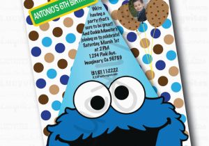 Cookie Monster Birthday Invites Cookie Monster Birthday Digital Invitation