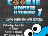 Cookie Monster Birthday Invites Cookie Monster Birthday Invitation Monster Birthday