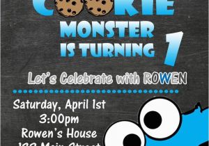 Cookie Monster Birthday Invites Cookie Monster Birthday Invitation Monster Birthday