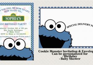 Cookie Monster Birthday Invites Cookie Monster Invitation Set Matching and 50 Similar Items