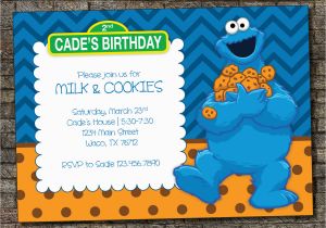 Cookie Monster Birthday Invites Quantity 1 2 3 4
