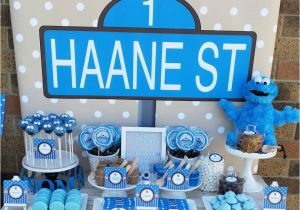 Cookie Monster Birthday Party Decorations Cookie Monster First Birthday Little Wish Parties