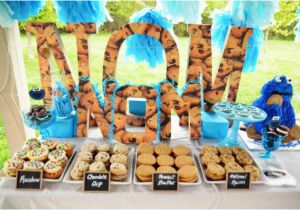 Cookie Monster Birthday Party Decorations Kara 39 S Party Ideas Chic Girl Blue Diy Cookie Monster