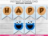 Cookie Monster Happy Birthday Banner Cookie Monster Birthday Banner Cookie Monster by