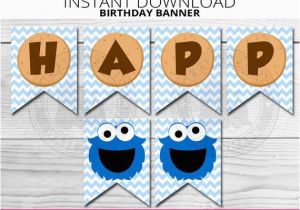 Cookie Monster Happy Birthday Banner Cookie Monster Birthday Banner Cookie Monster by