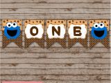 Cookie Monster Happy Birthday Banner Cookie Monster First Birthday High Chair Banner by