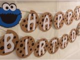 Cookie Monster Happy Birthday Banner Sesame Street Cookie Monster Milk and Cookie Happy by