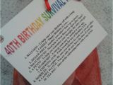 Cool 40th Birthday Gifts for Him 40th Birthday Survival Kit Fun Unusual Novelty Present