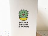 Cool Birthday Cards Online Cactus Birthday Card Cool Birthday Card by Ladykerry