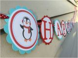 Cool Happy Birthday Banner Cool Penguin Happy Birthday Banner Red and Aqua by Simply