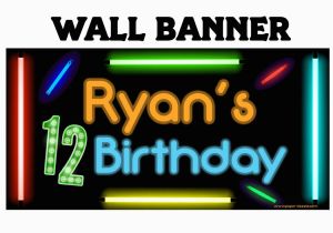 Cool Happy Birthday Banner Happy Birthday Banner Cool Glow Photo Birthday Personalized