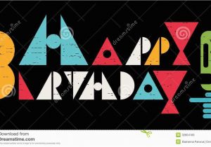 Cool Happy Birthday Banner Happy Birthday Inscription with Cool Letters Stock Vector