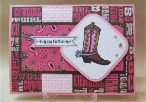 Country Music Birthday Cards Savvy Handmade Cards Cowgirl Happy Birthday Card