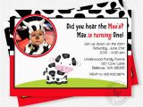 Cow Print Birthday Invitations Cow Birthday Invitation Boy First Birthday Invitation