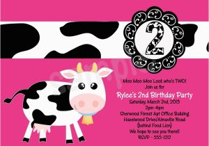 Cow Print Birthday Invitations Cow Birthday Party Invitations