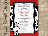 Cow Print Birthday Invitations Cow Farm Birthday Party Invitation Custom by