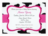 Cow Print Birthday Invitations Cow Print Pink Baby Shower or Birthday Invitation Zazzle Com