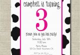 Cow Print Birthday Invitations Fun Pink Cow Print Birthday Party Invitation