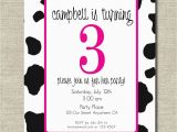 Cow Print Birthday Invitations Fun Pink Cow Print Birthday Party Invitation
